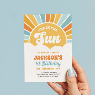 One in the Sun Sunshine 1st Birthday Invitation