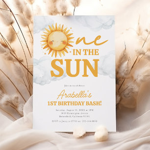 One in the Sun Sunshine 1st Birthday Invitation