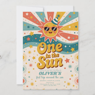 One In The Sun Sunshine 1st Birthday Invitation