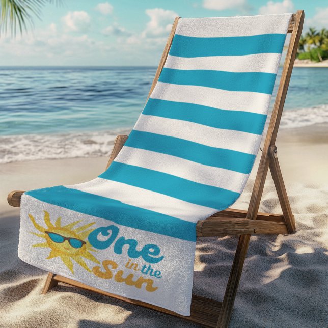 ☀️One in the Sun Tropical Turquoise Beach Towel (Creator Uploaded)