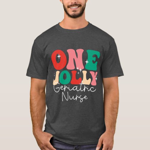 One Jolly Geriatric Nurse Retro Christmas Matching T_Shirt