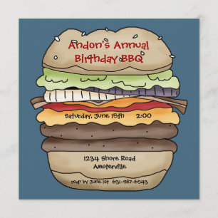 One Juicy Burger Invitation