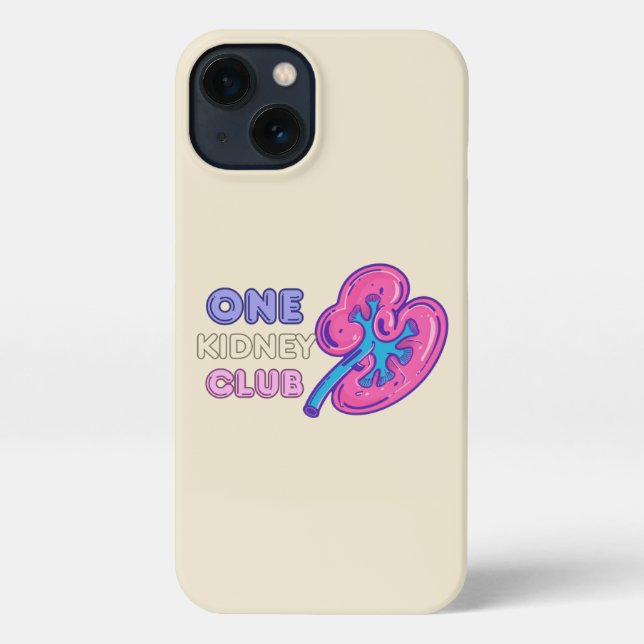 ONE KIDNEY CLUB, KIDNEY Transplant iPhone Case (Back)