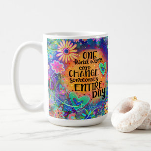 One Kind Word Fun Floral Coffee Mug