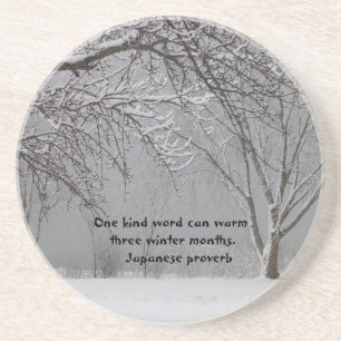 One kind word-Japanese Proverb Drink Coaster