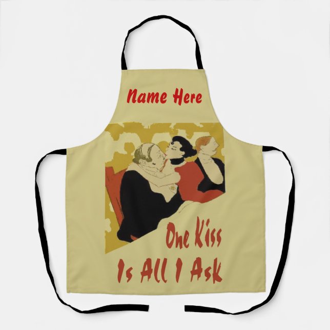 One Kiss - add text, Apron (Front)