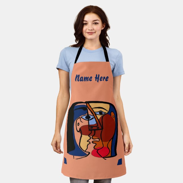 One Kiss - add text, Apron (Worn)