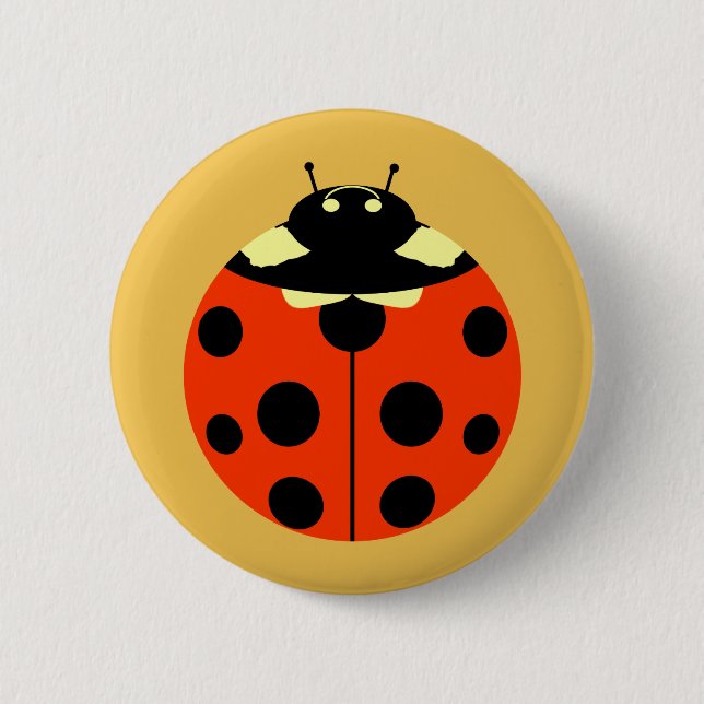 One ladybug pinback button (Front)