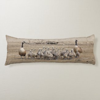 One Large Canada Goose Family Body Pillow