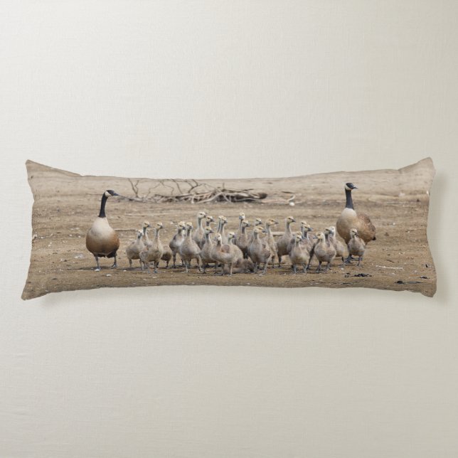 One Large Canada Goose Family Body Pillow (Front)