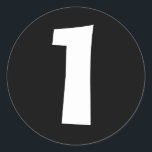 One Large Round Black Number Stickers by Janz<br><div class="desc">Custom Number Designs by Janz © 2008-2017 Jan Fitzgerald. All rights reserved. Graphic Design,  Artwork,  & Photography by Jan & Michael Fitzgerald.</div>
