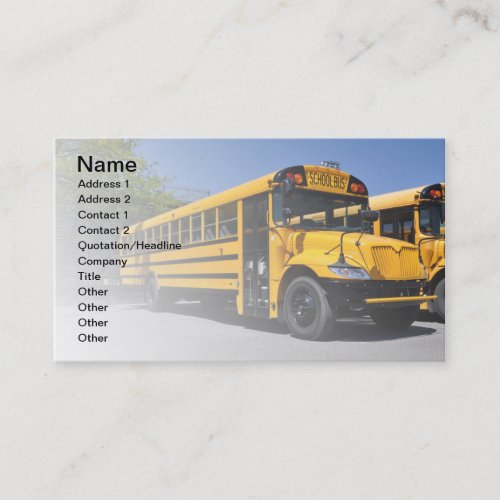 one large yellow school bus business card