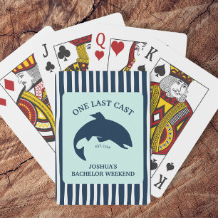 One Last Cast Navy Fishing Bachelor Party Poker Cards