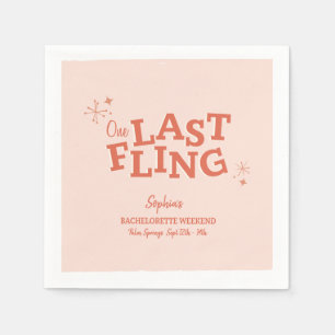 One Last Fling Bachelorette Napkins