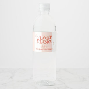One Last Fling Bachelorette Water Bottle Label