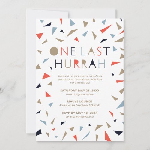 One Last Hurrah Going Away Party Invitation
