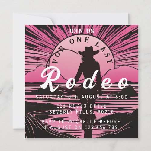 One Last Rodeo Bachelorette Invitation