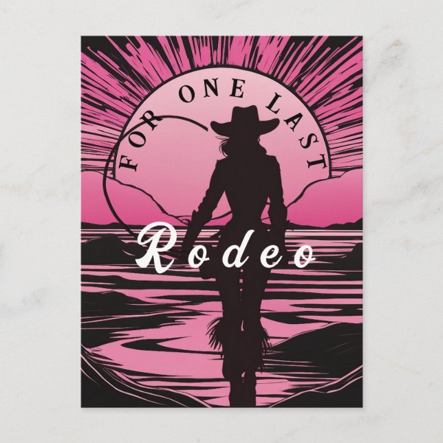 One Last Rodeo Bachelorette Postcard (Front)
