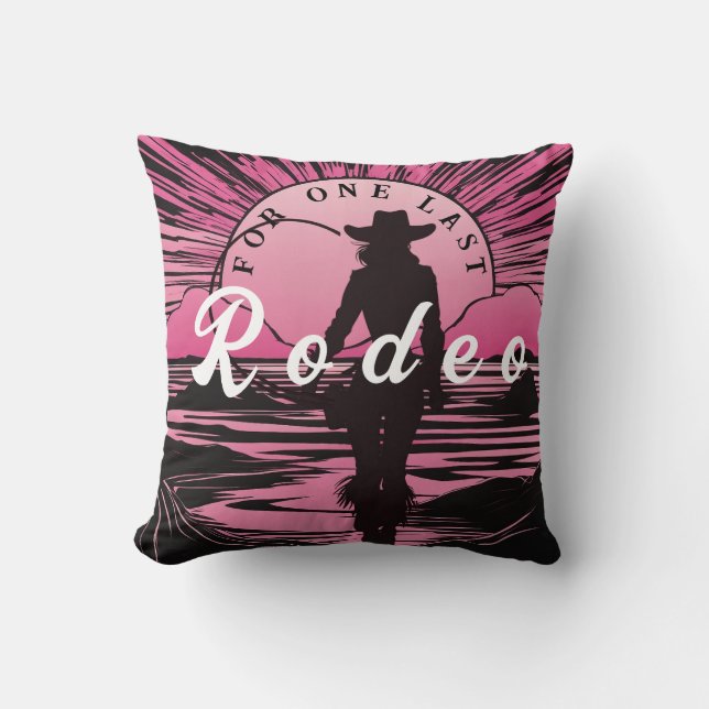 One Last Rodeo Bachelorette Throw Pillow (Front)