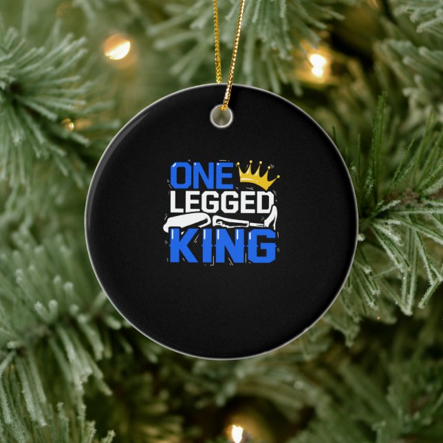 One Legged King Prosthetic Amputation Disability Ceramic Ornament (Tree)