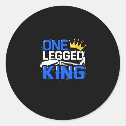 One Legged King Prosthetic Amputation Disability Classic Round Sticker