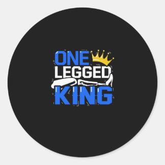 One Legged King Prosthetic Amputation Disability Classic Round Sticker