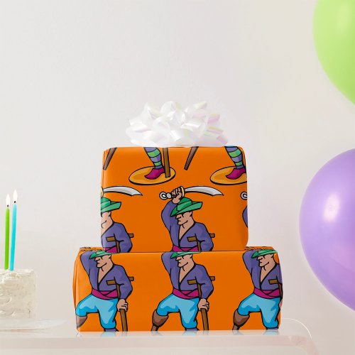 One Legged Pirate Wrapping Paper