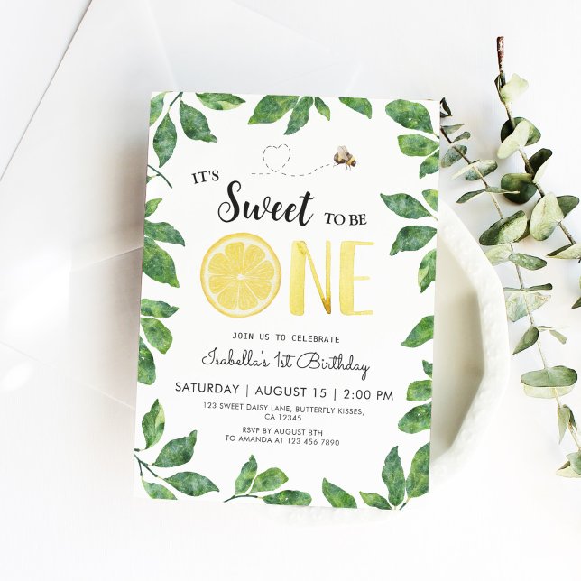 One Lemon 1st Birthday Invitation (Creator Uploaded)