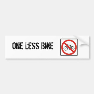 One Less Bike Bumper Sticker