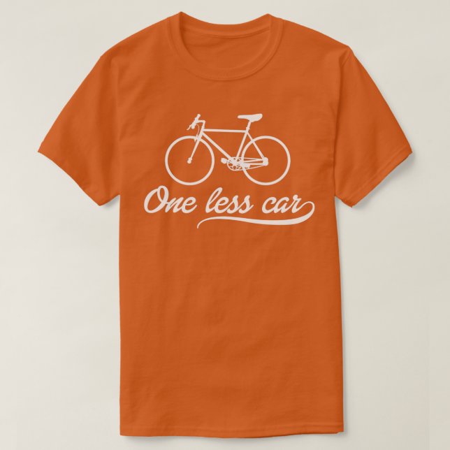 One Less Car Cycling T-Shirt (Design Front)
