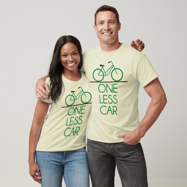 One Less Car Earth Friendly Bicycle T-Shirt (Unisex)