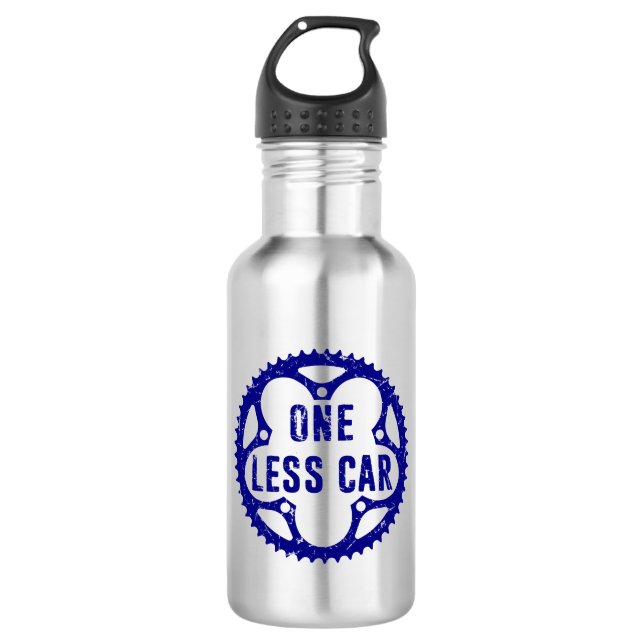 One Less Car Stainless Steel Water Bottle (Front)