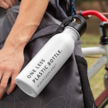 One Less Plastic | Save The Planet Eco Modern Stainless Steel Water Bottle<br><div class="desc">Simple,  stylish "One less plastic bottle" & "#savetheplanet" custom quote art design in modern minimalist typography. The perfect gift or accessory to spread awareness of environmental issues.  #environment #sustainability #climatechange #ecofriendly #savetheplanet #zerowaste #earth #sustainable #gogreen #recycle #eco #plasticfree #environmentallyfriendly #sustainableliving #globalwarming #climate #pollution #reuse #conservation</div>