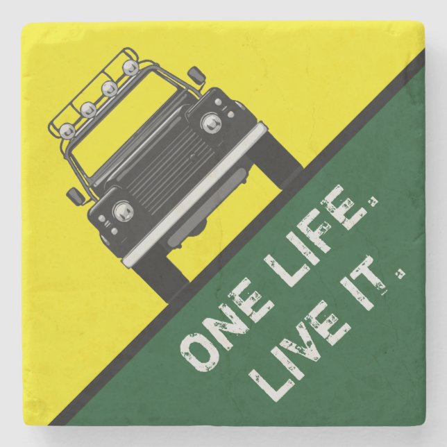 ONE LIFE.  LIVE IT. STONE COASTER (Front)