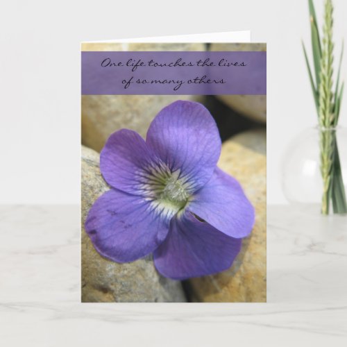 One Life Violet Sympathy Card