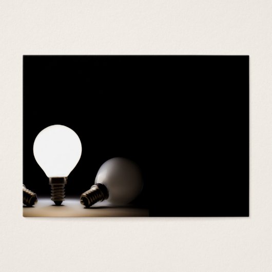 One light bulb shining in a dark space (Front)