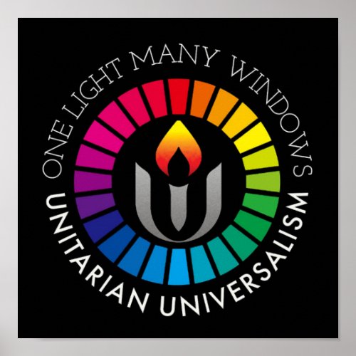 One light many windows Unitarian Universalism  Poster