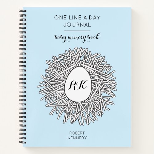 One Line a Day Journal Baby Boy Memory Book