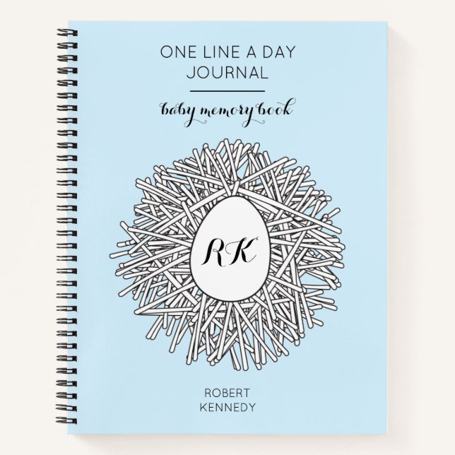 One Line a Day Journal Baby Boy Memory Book (Front)