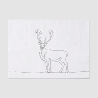 One Line Art Vector Illustration of a Majestic Dee Tissue Paper