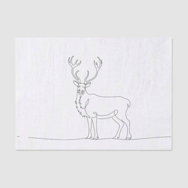 One Line Art Vector Illustration of a Majestic Dee Tissue Paper (Front)