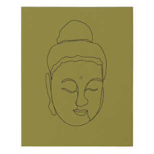 One-Line Buddha Art Faux Canvas Print