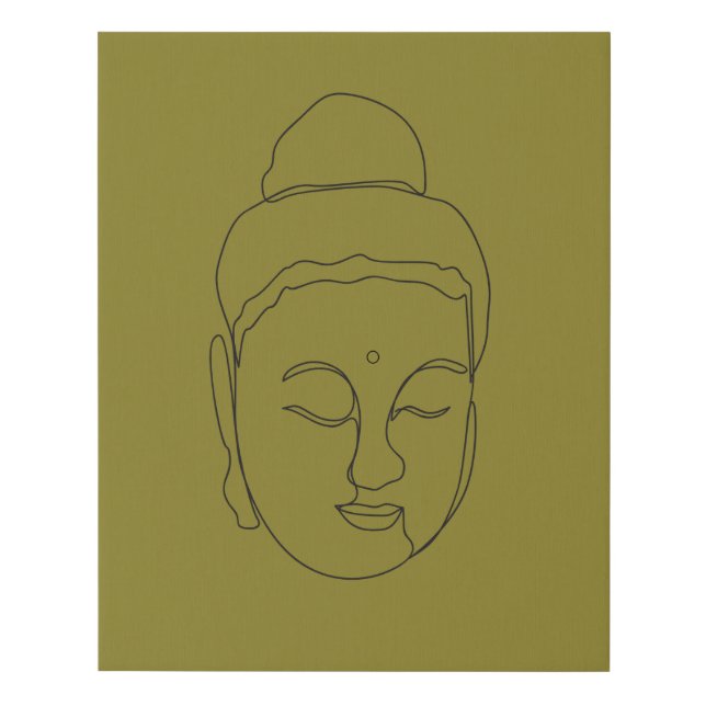 One-Line Buddha Art Faux Canvas Print (Front)