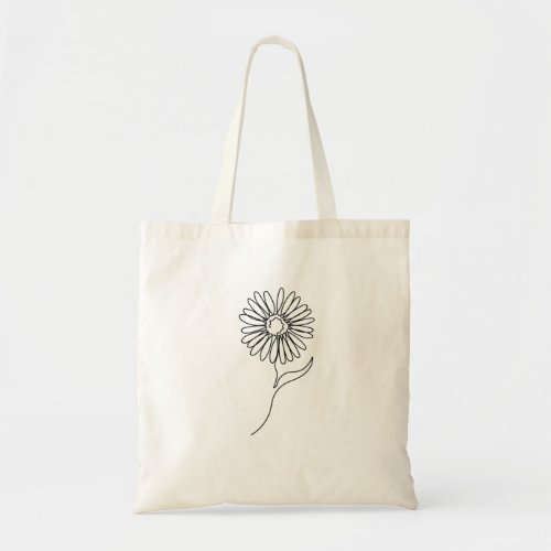One Line Drawing Sonnenblume Single Art Tote Bag