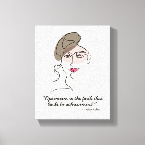 One Line Face Drawing with Quote Canvas Print