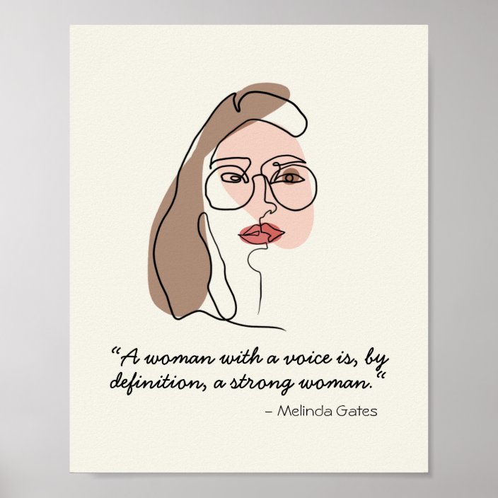 One Line Face Drawing with Quote Poster