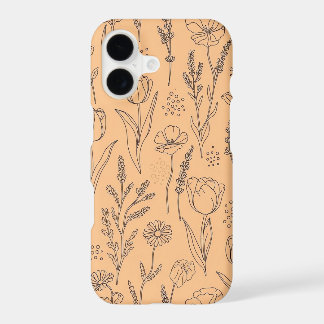 One-Line Floral Tulip & Wildflower Seamless Phone iPhone 17 Case
