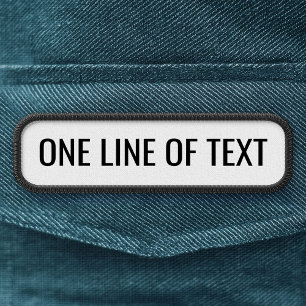 One Line of Custom Text - Basic Black and White Patch