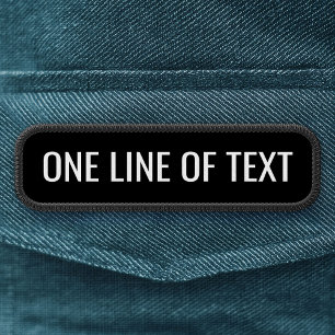 One Line of Custom Text - Basic Black and White Patch