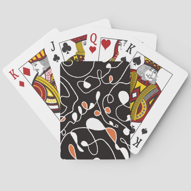 One Line Pattern Line Art Classic Playing Cards (Back)